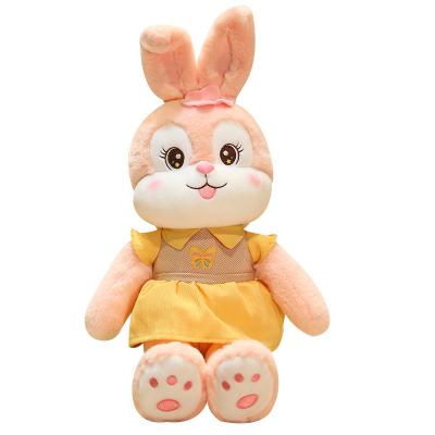 China Plush Bunny Long Ear Color Stuffed Bunny Animal Plush Bunny Soft Toy Flower Easter Bunny Goods 30cm for sale