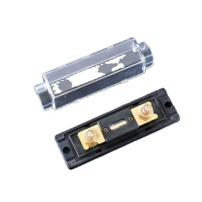 China Huxi-cable 100A/150A/250A/300A zinc alloy car audio double ANL 250A fuse holder gold painting for sale