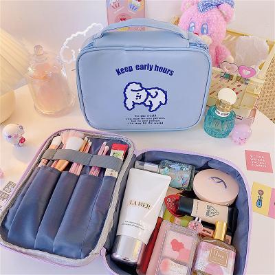 China Cute Material Yellow Purple Color Canvas New Arrival Cosmetic Bags And Cases for sale