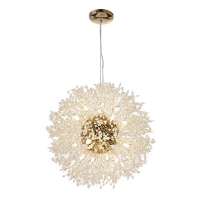 China Modern Home Decoration Modern Spherical Crystal Lamp Home Chandelier Gold Pendant Lamp Led Light for sale