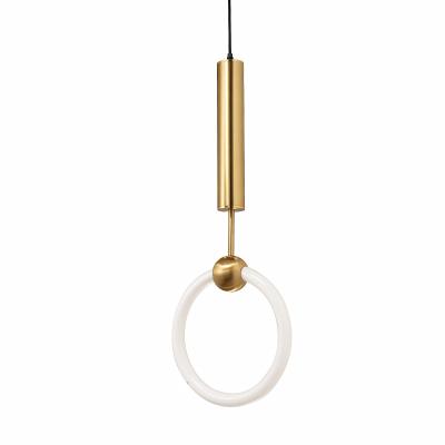 China Nordic Modern Glass Tube Ring Chandelier T9 Style Single Head LED Pendant Light for sale