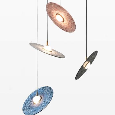 China Modern Pendant Light Industrial Style Interior Decoration Terrazzo Chandelier LED Restaurant Single Head Light for sale