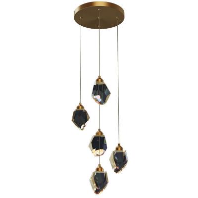 China Modern All Copper Luxury Modern Restaurant Designer K9 Creative Crystal Nordic Lamp Lighting for sale