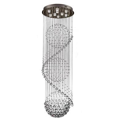 China Cosmetic Chandelier Customizable Double-Layer Height Lamp Tooth Stairwell Building Villa Rotating Long Crystal Chandelier for sale