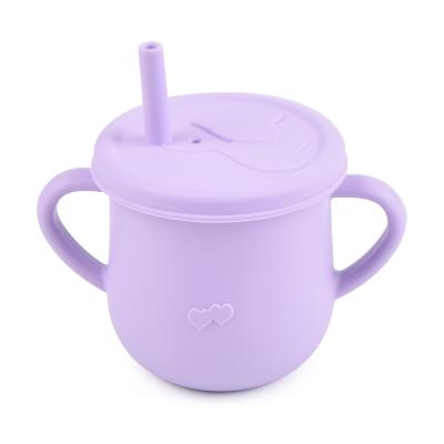 China BPA Free Food Grade Dishwasher Safe Kids Learning Cup Silicone Baby Training Water Cup For Infants for sale