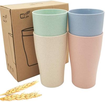 China Durable Wheat Straw Drinking Cup Toothbrush Holder Set Reusable Biodegradable Eco-Friendly Unbreakable Viable Bathroom for sale