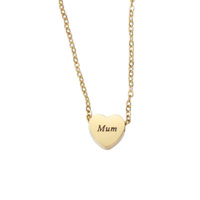 China Simple Smooth Stainless Steel Peach Heart Casual/Sporty Fashion Necklace for Grateful Mother's Gift for sale