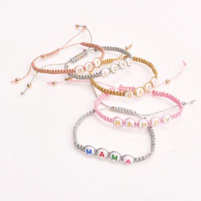 China BOHEMIA Weave Bracelet Letters Beads Charm Bracelet Bangle for sale