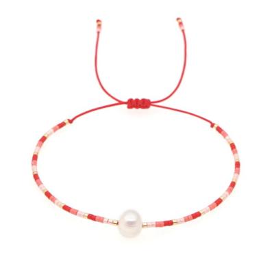 China BOHEMIA Imitation Pearl Bracelet Adjustable Beads Weave Friendship Bracelet Customized for sale