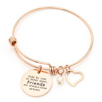 China Gift Inspire Encourage FASHIONABLE Love Teacher Bracelet Charm Expandable Bracelet for sale