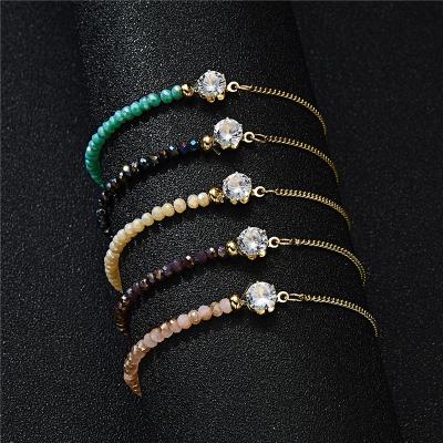 China New FASHIONABLE Woven Bracelet Multi Color Crystal Stitching Adjustable Woven Bracelet for sale