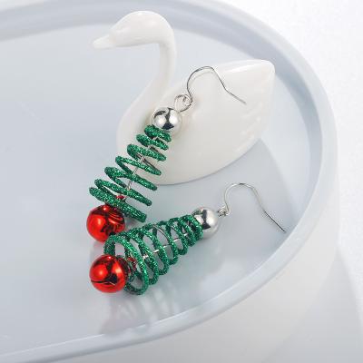 China New Hot Selling 2021 Unique Jewelry Fashion Christmas Tree Earrings Bell Drop Earrings Trendy Spiral Drop Earrings for sale