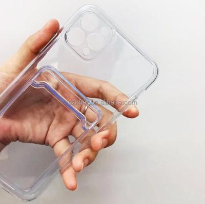 China Sports Purple Shockproof Light 1.5mm No Yellowing Clear Transparent TPU Card Slot Cell Phone Cover Mobile Case For Samsung Galaxy A20S for sale