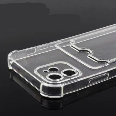 China Shockproof Transparent Soft Airbag Card Slot Back Cover Cell Phone Case Shockproof 1.5mm Fashion TPU Mobile Case For Iphone 7 8 plus for sale