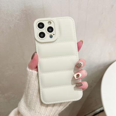 China Colorful Shockproof Workmanship Down Jacket Style Design TPU Oil Cell Phone Soft Rubber Back Cover Case For Iphone 11 pro for sale