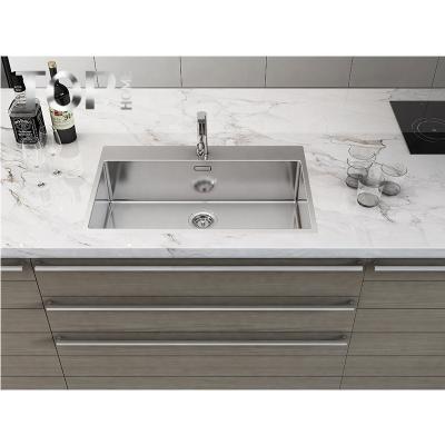 China Without Faucet Single Bowl Stainless Steel Countertop Sink Kitchen Sinks for sale