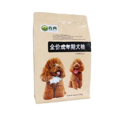 China Stand Up Flat Bottom Pouch Dog Food Packaging Moisture Proof Bag With Zipper for sale