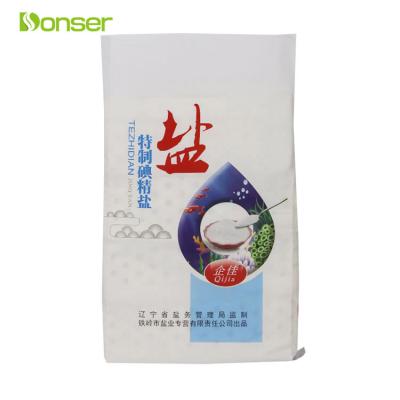 China Moisture Proof Custom Printing PP Woven Plastic Packaging Bag For Salt With Logo for sale