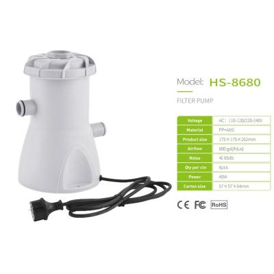 China ABS+PP replacement pool filter and pump for inflatable paddling pool, 800gal per hour, in ground pool pump and filter for sale