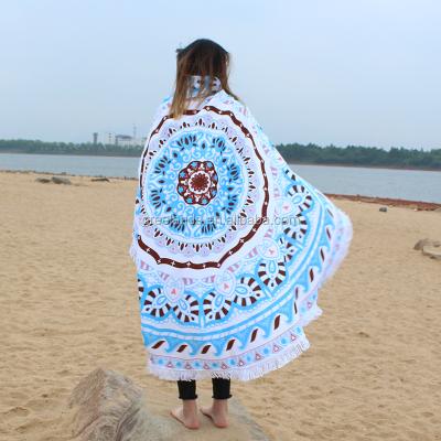 China Compressed Sandless Blanket Sofa Bed Throw, Round Hippie Mandala Tapestry, Mat Round Beach Towels Yoga Beach Table Mat with Fringe Tassels for sale