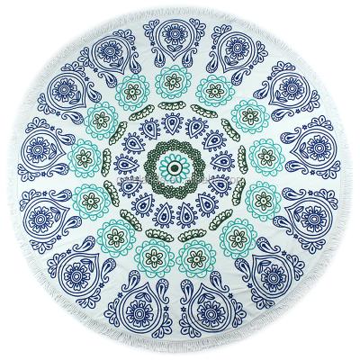 China Custom Print PASSIONATE Mandala Tapestry Manufactory Round Beach Roundie Beach Towels Blanket Free Round Sand Beach Picnic Repellent Spray for sale