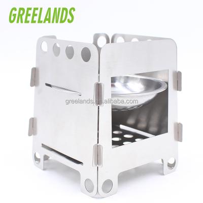 China Folding Burning Camping Stove High Light Weight Stainless Steel Wood Stainless Steel Folding Stove For Cooking Picnic Backpacking for sale