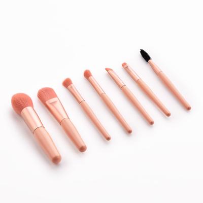 China Angular Blush 7 Pcs Skin Tone Color Cute Small Makeup Brush Foundation Makeup Beauty Set Brush for sale