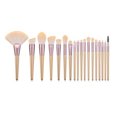 China Angular Blush Beauty Tools 18pcs Iron Fan Princess Style Makeup Tools Loose Powder Brush Makeup Brush for sale