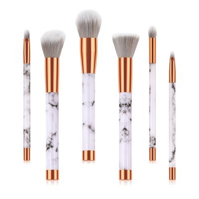 China Marble Makeup Brush 6pcs Smudge Brush Set Premium Synthetic Hair Concealer Face Makeup Set Brushes for sale