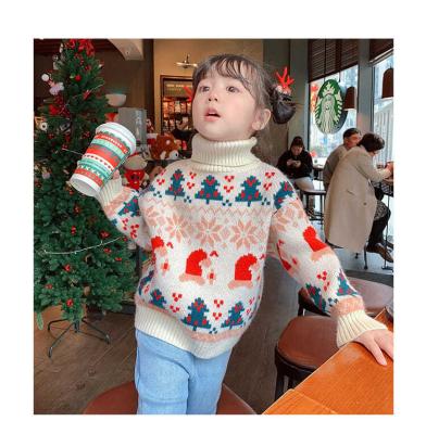 China Anti-pilling 2020 Winter Children's Christmas Snow Children's Knitted Sweater Ugly Red Round Neck Sweater for sale