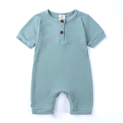 China Breathable organic cotton infants sleepsuit romper 100% toddler jumpsuit zipper onesie footie baby rompers kids baby rompers for sale