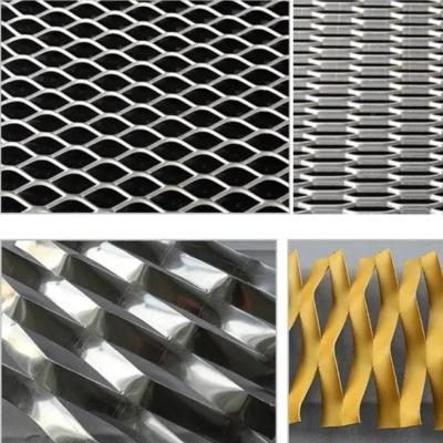 China Building Material Facade Cladding Aluminum Expanded Metal Sheet Wire Mesh For Corridor Stair Baffle for sale