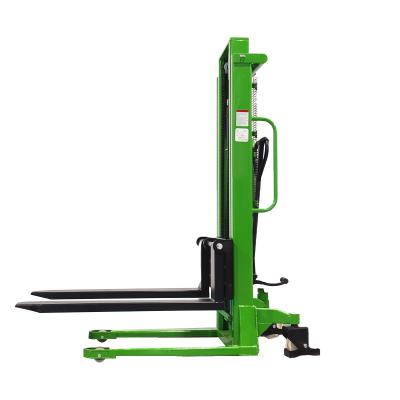 China Hotels wholesale 4400lbs capacity height hydraulic hand lift manual lifting stacker with adjustable forks for sale