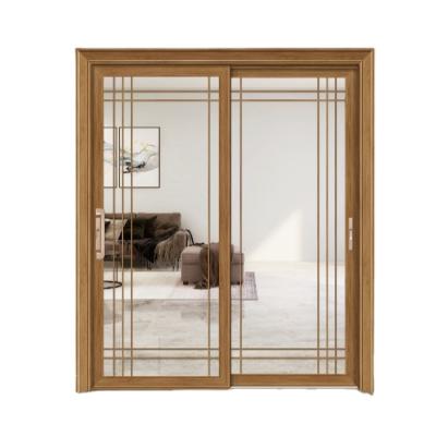 China Customized Modern Apartment Modern Contemporary Glass French Double Tempered Glass Separation Sliding Door for sale