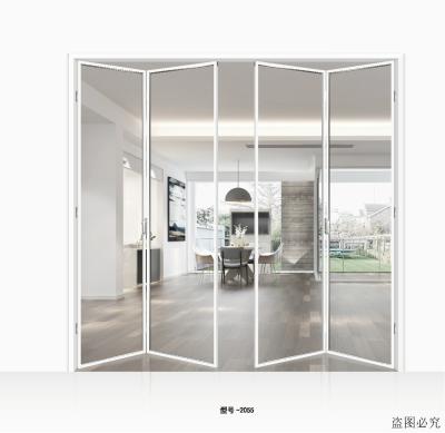 China Europe Modern Contemporary Cavity Sound Insulation Glass Frame Less Aluminum Folding Up Glass Doors for sale