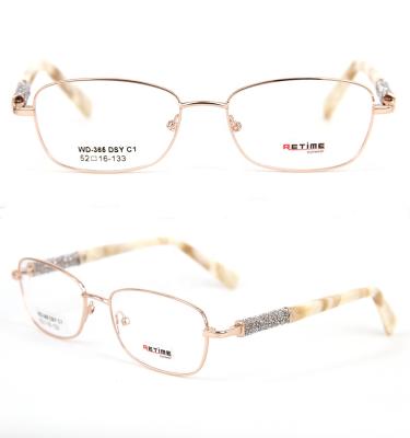 China Classic Customized Classic Luxury Optical Metal Frame With Stone For Women for sale