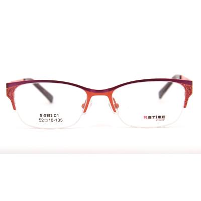 China Optical Fashion Metal Women Glass Spectacle Frames for sale