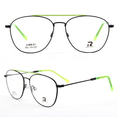 China Fashion Two Tone Color Adult Round Square Metal Demo Lens Vogue Bone Frames Designer Glasses Frame for sale