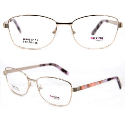 China Wholesale High Quality Classic Painting Metal Optical Frame Classic Glasses For Women for sale