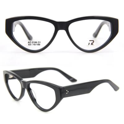 China Stylish Vintage Cat Eye Acetate Frames Optical Lens Optical Eyewear For Women for sale