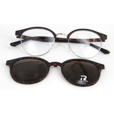 China Classic Round Half Round TR90 Frames Clip On Sunglasses for sale