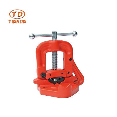 China Hardware Tools TIANDA Factory On Sale Heavy Duty Adjustable Yoke Pipe Vice Tripod Stake Bench Hung Hardware Pipe Vise DIY Tools for sale