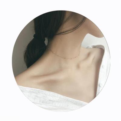 China FASHIONABLE Silver Cable Chain Necklace For Thin Chain Base Style Zircon Necklace for sale