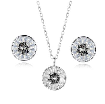 China Fashion TRENDY jewelri Set Eye Jewelry Sets White Crystal Pendant Necklace S925 Sterling Silver Necklace Lucky Female Clavicle Chain for sale