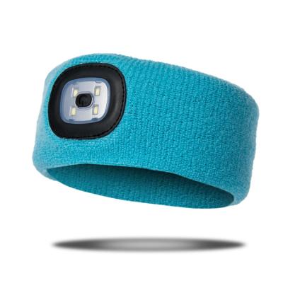 China Factory direct sale sports camping led sports light flashing knitted headband for running cycling fishing and hunting for sale