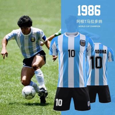 China Wholesale Mens Short Sleeve Argentina 1986 Retro Soccer Shirts Customized Diego Maradona Football Jersey for sale