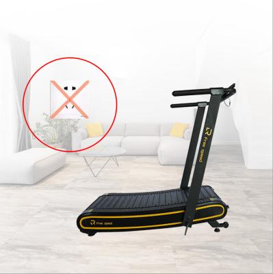 China 2021 new speed home free design curved treadmill no motor with anti-static PU handle running machine for treadmil home user manual for sale