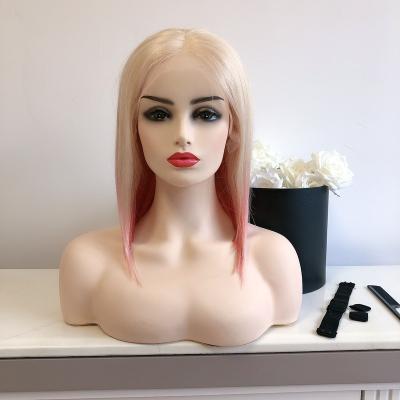 China Brazilian Straight Lace Front Bob Wigs Pre Plucked Human Hair 13x4 Wave 613 Blonde Unprocessed Transparent Silky Straight Virgin Lace Front Wigs 100 for sale