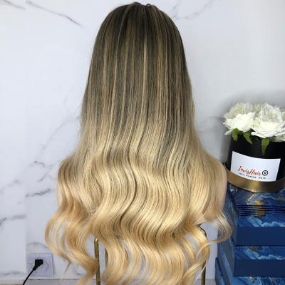 China Super Wave Full Lace Hair Wigs Transform #613 Blonde To Sheer Lace Front Wigs Customized Balayage Wigs Virgin Hair for sale