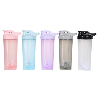 China Viable Custom Logo BPA Free Plastic Sports Gym Fitness Drinking Bottle 700ml/24oz Protein Shaker for sale